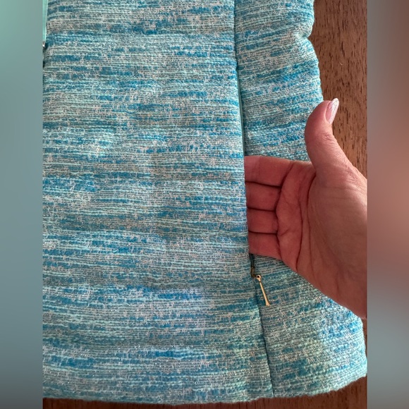 Lilly Pulitzer Noella Embellished Vest SZ M Turquoise Oasis Resort Boucle - Picture 9 of 16